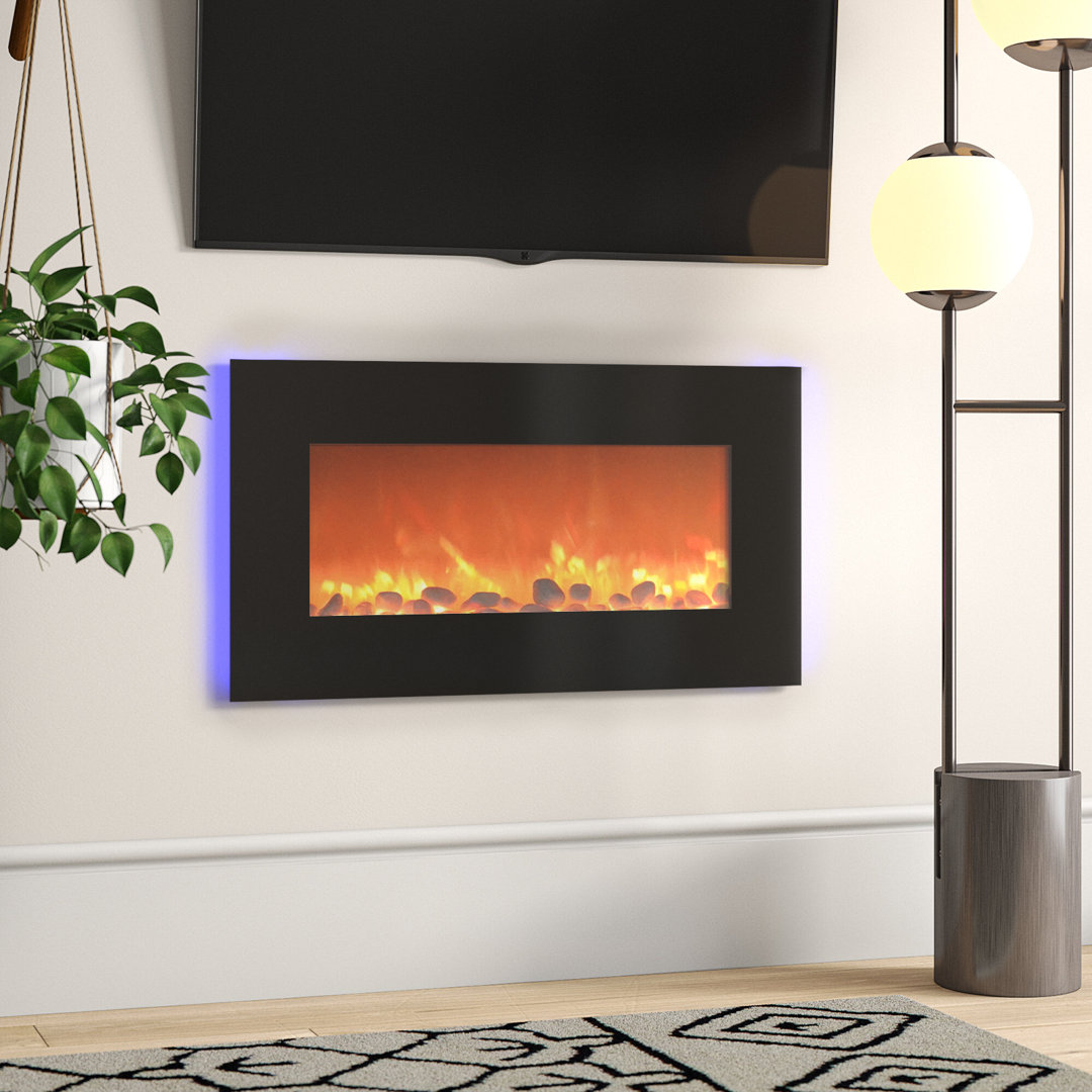 Albee 30-inch Wall Mounted Electric Fireplace with Remote